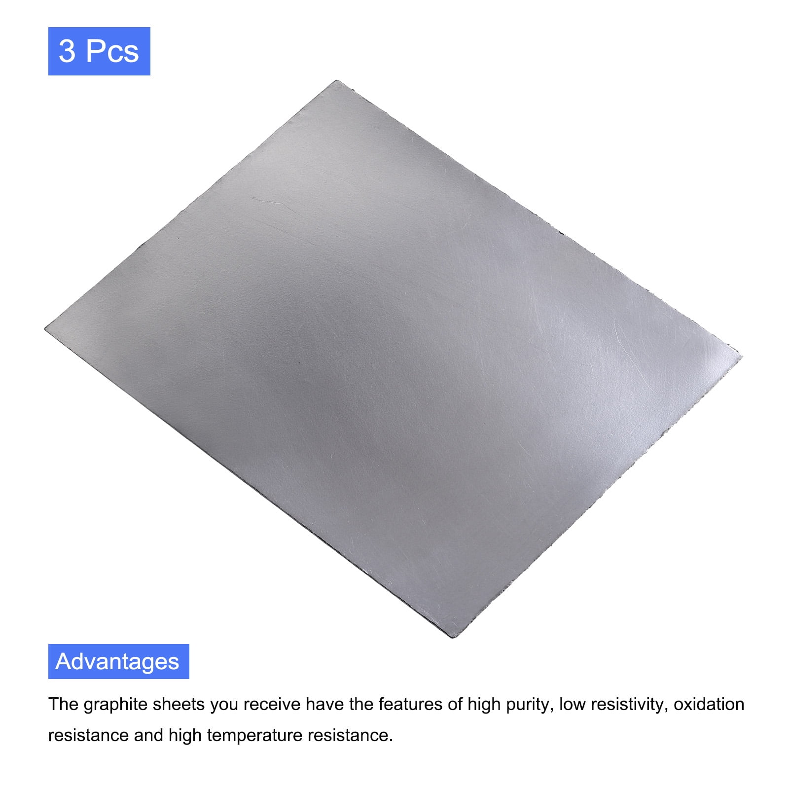 Flexible Graphite Foil Graphite Gasket Sheet Graphite Foil Sheet 250x200x0.4mm, Pack of 3  - Paidu Group