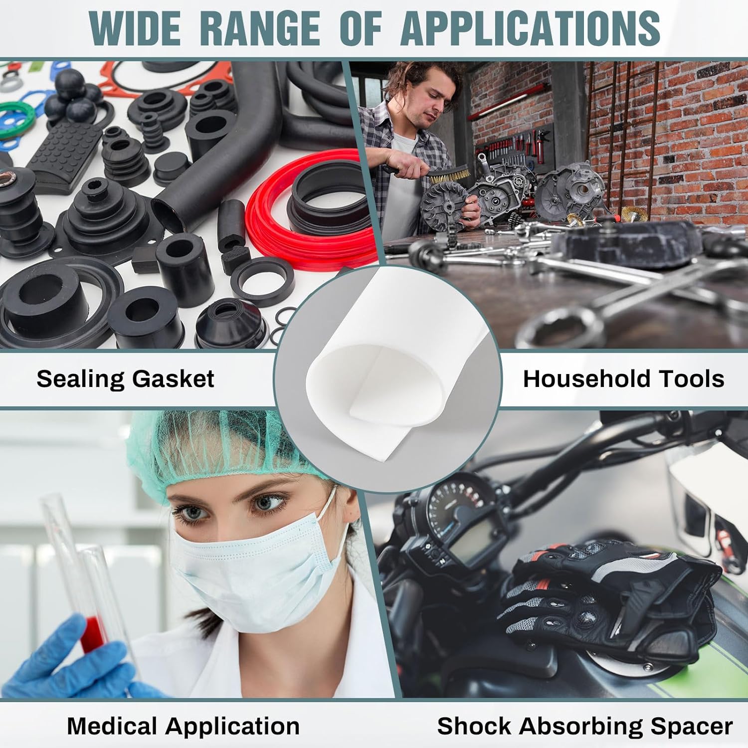 シリコーン ゴム シート 12 x 12 インチ、1/8 インチの白色ゴム パッド、高耐久耐熱ゴム ガスケット素材 - Paidu サプライヤー